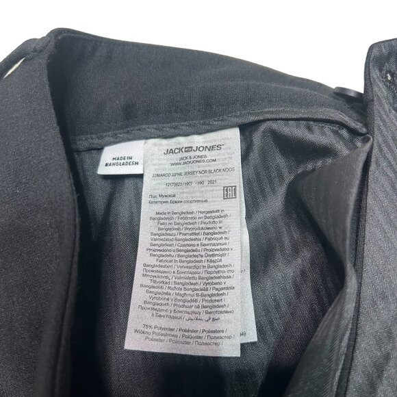 Jack & Jones Pants Mens 30 X 34 Black Slim Fit Stretch Flat Front Casual Work - Picture 9 of 9